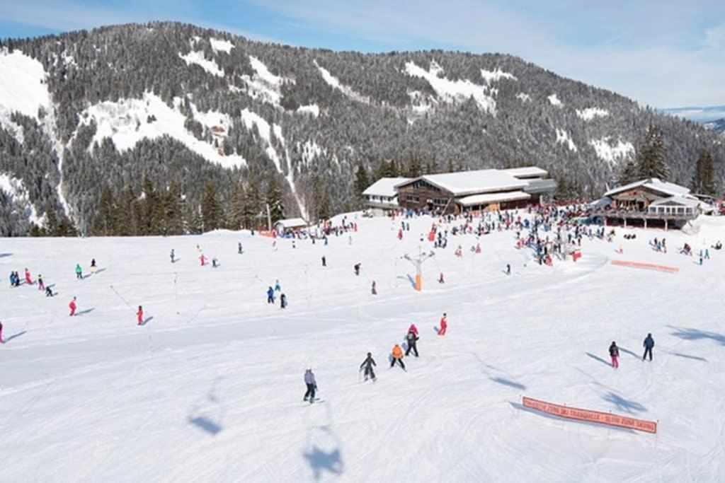 L'Enchalpe, Grand et lumineux studio avec coin montagne 4-6 pers, 60m des pistes, PISCINE COUVERTE, grand balcon expo EST, DRAPS NON COMPRIS Saint-Jean-dʼAulps Extérieur photo